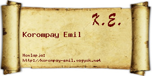 Korompay Emil névjegykártya