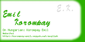 emil korompay business card